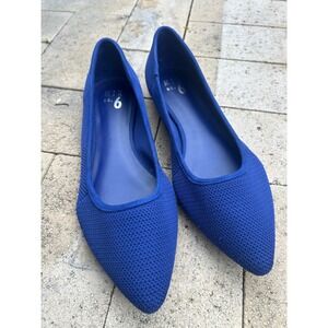 Mix No. 6 Cobalt Blue Knit Pointed Toe Flats Women's 6 Office Ballet Shoes 10